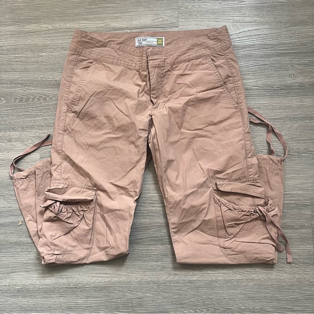 Pink Y2K Cargo Capris Low Waist Pants Old Navy